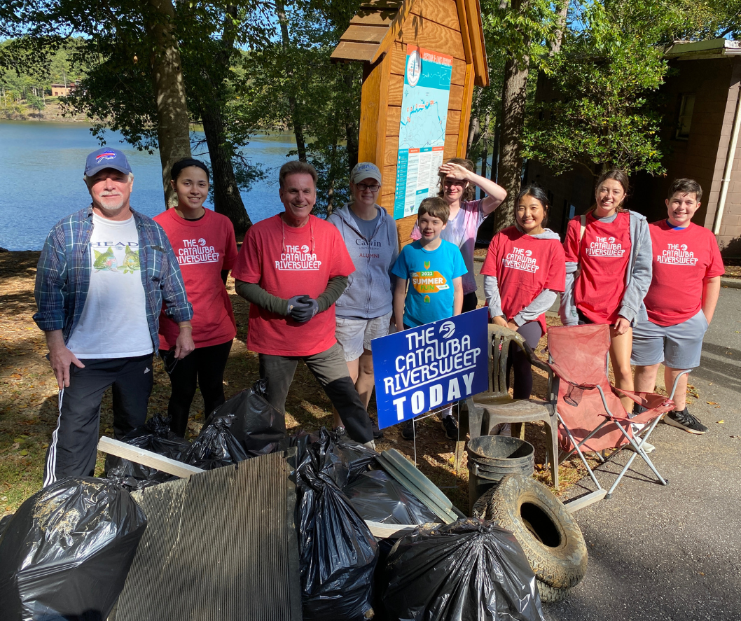 Youth Council members participate in a river cleanup