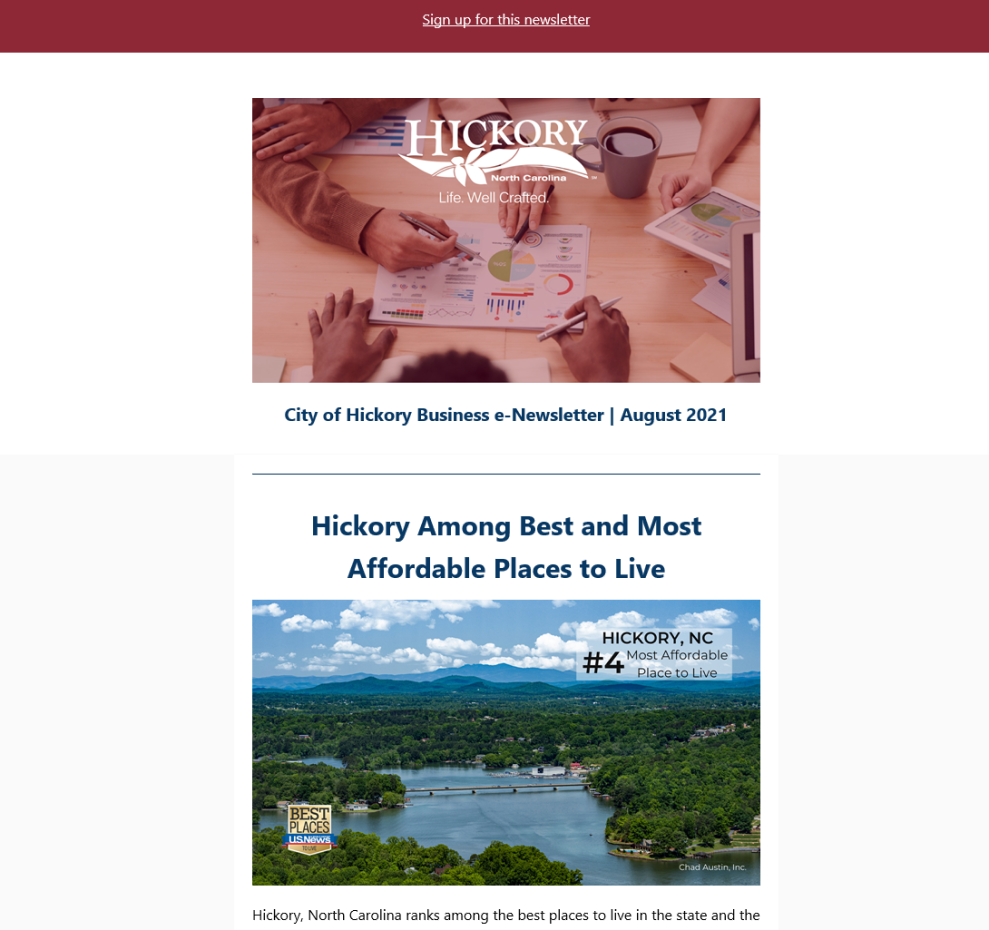City of Hickory Business e-Newsletter