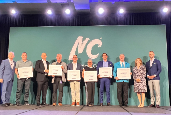 Spirit of NC Award winners photographed on stage