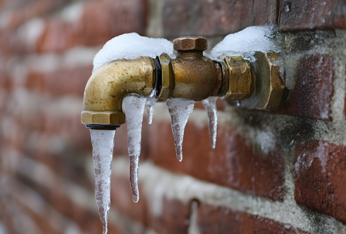 frozen water spigot