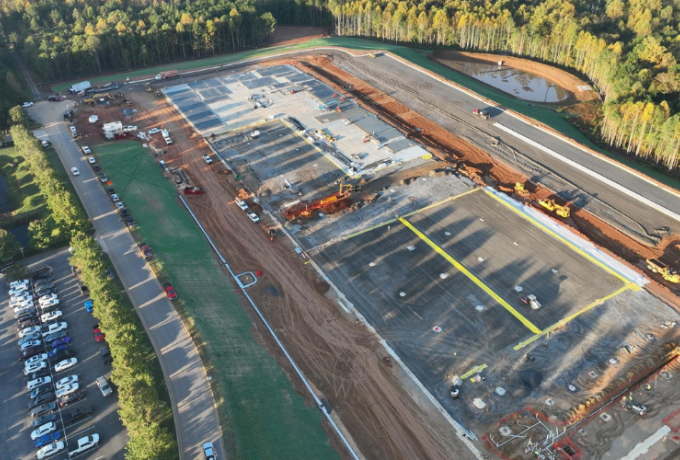 Aerial view of expansion construction for US Conec