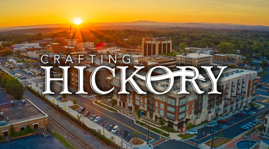 Crafting Hickory Update - aerial view of downtown