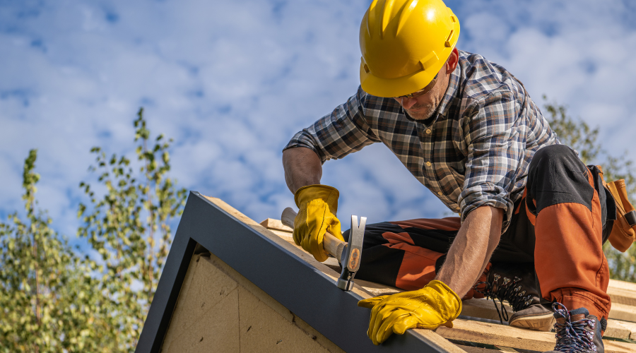 Contractor works on home improvements