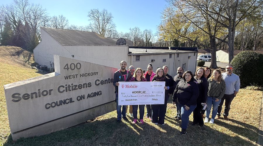 T-Mobile presents grant check to City of Hickory for senior center improvements