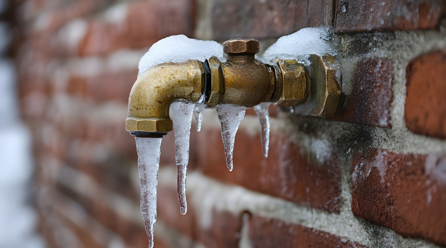 frozen water spigot
